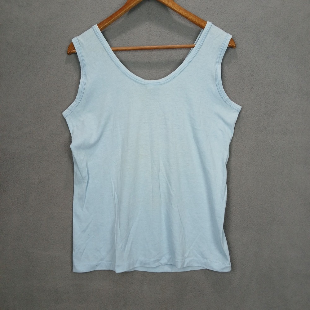 Super Shirt Tank Top Womens Large Light Blue Cotton Graphic Hawaii Duck - Picture 2 of 12